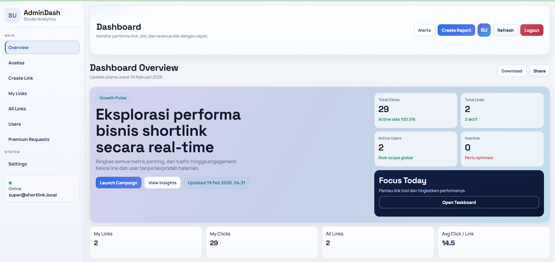 Shortlink Generator & Analytics